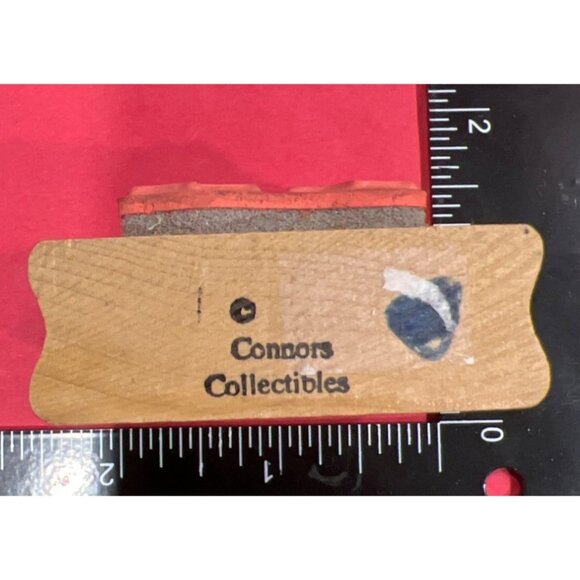 Wood Mounted Rubber Stamp With Holly Leaves & Berries by Connors Collectibles - Picture 3 of 3